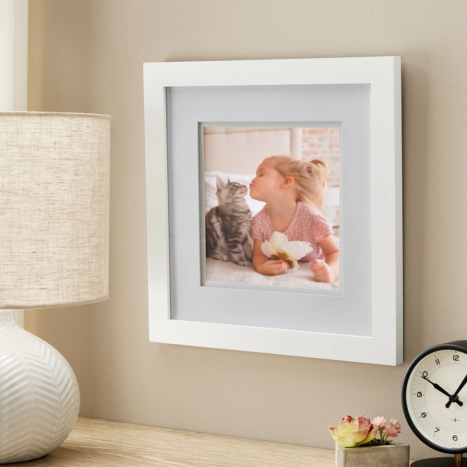 White Square Gallery Wall Frame With Double Mat By Studio Décor® 2 White Square Gallery Wall Frame With Double Mat By Studio Décor® - Image 2