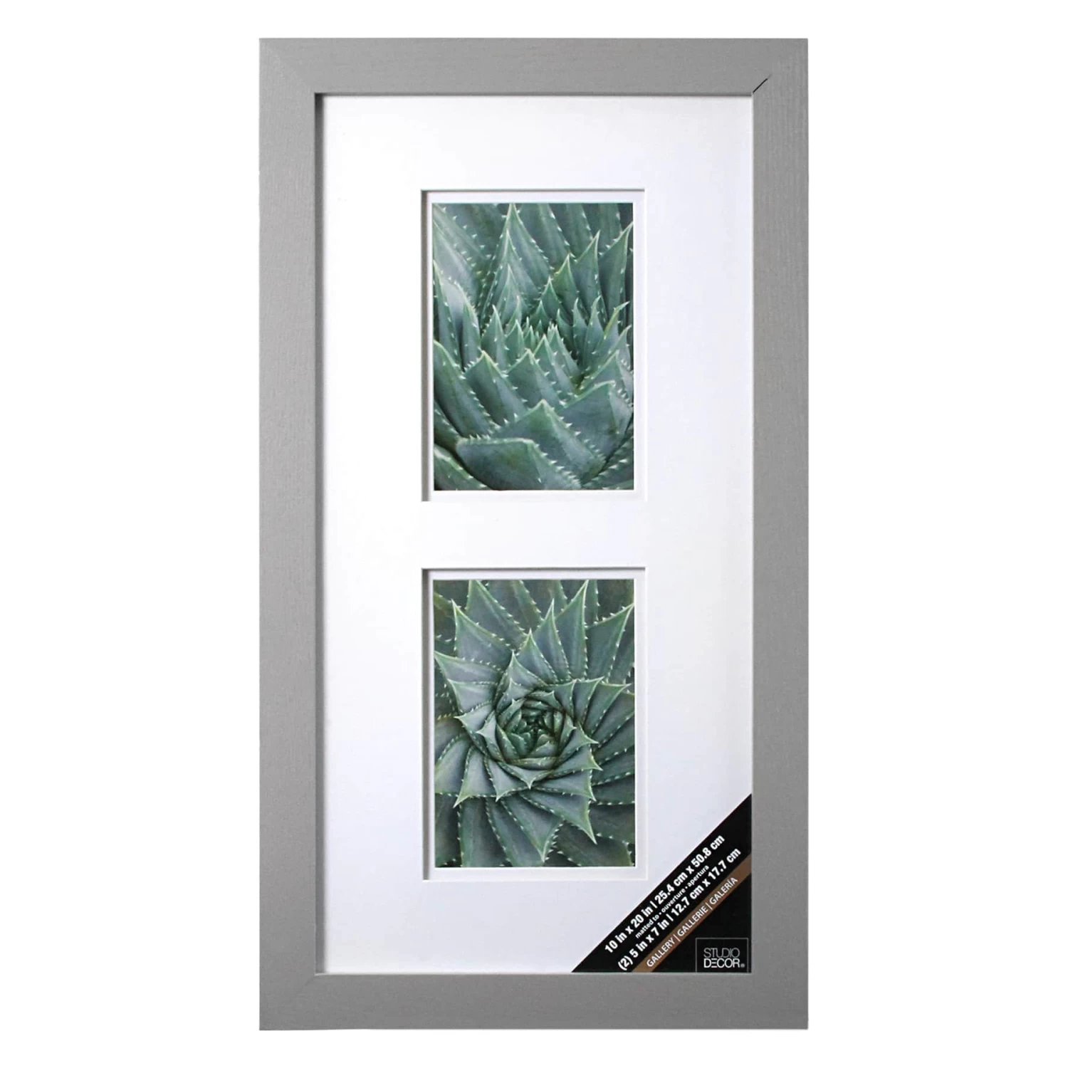 Gray 2-Opening Gallery Frame With Double Mat By Studio Décor® 1 Gray 2-Opening Gallery Frame With Double Mat By Studio Décor®