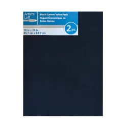 12 Packs: 2 Ct. (24 Total) Black Canvas Value Pack By Artist's Loft™ Necessities™ -Home Sale Store 10384710 1