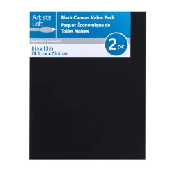 12 Packs: 2 Ct. (24 Total) Black Canvas Value Pack By Artist's Loft™ Necessities™ -Home Sale Store 10385154 1