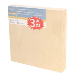 6 Packs: 3 Ct. (18 Total) 12" X 12" Cradled Wood Painting Panels By Artist's Loft™ -Home Sale Store 10474547 1
