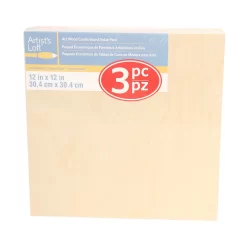 6 Packs: 3 Ct. (18 Total) 12" X 12" Cradled Wood Painting Panels By Artist's Loft™ -Home Sale Store 10474547 5