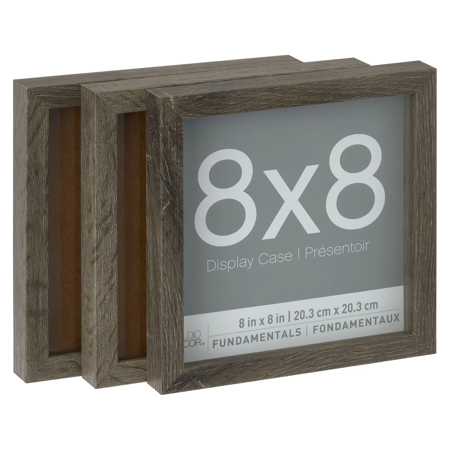 3-Pack Gray 8" X 8" Shadow Boxes, Fundamentals By Studio Décor® 1 3-Pack Gray 8" X 8" Shadow Boxes, Fundamentals By Studio Décor®