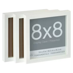 3-Pack White 8" X 8" Shadow Boxes, Fundamentals By Studio Décor®