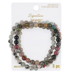 Signature Color Shop Fancy Jasper, Kiwi And Serpentine Beaded Bracelets By Bead Landing™