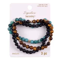 6 Packs: 3 Ct. (18 Total) Signature Color Shop Tiger Eye & Jasper Bracelets By Bead Landing™