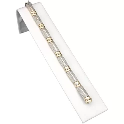 White Leather Bracelet Display Ramp Jewelry Showcase 8"
