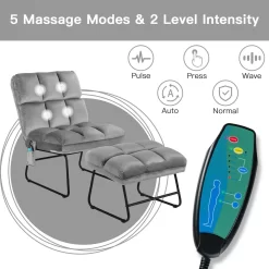 Massage Chair Velvet Accent Sofa Chair With Ottoman And Remote Control -Home Sale Store 2306255145647356768