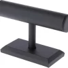 Plymor Black Faux Leather T-Bar Bracelet Display Stand, 7.5" W X 5" H
