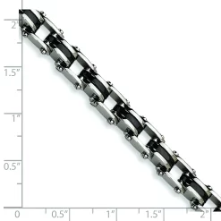 Stainless Steel Black Plated Mens Bracelet 8.75" 7 Stainless Steel Black Plated Mens Bracelet 8.75" -Home Sale Store 273401900688480