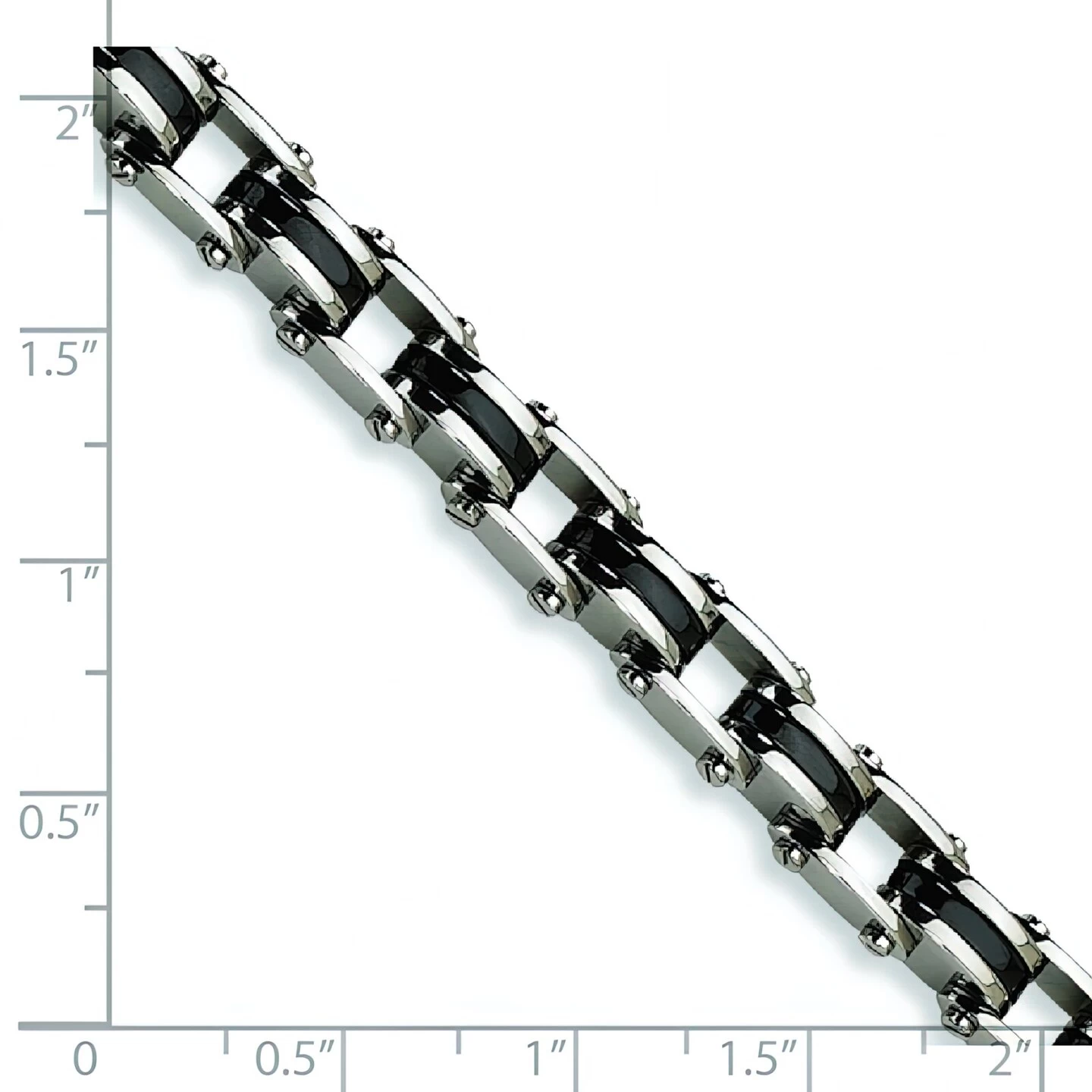 Stainless Steel Black Plated Mens Bracelet 8.75" 3 Stainless Steel Black Plated Mens Bracelet 8.75" - Image 3