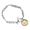 American Coin Treasures Gold-Layered Silver Mercury Dime Inspirational Dream Wish Love Laugh Joy Coin Bracelet