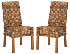 Safavieh Sanibel Side Chair Set Of 2 In Brown