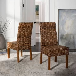 Safavieh Sanibel Side Chair Set Of 2 In Brown -Home Sale Store 29019 FOX6504A SET2 3 scaled