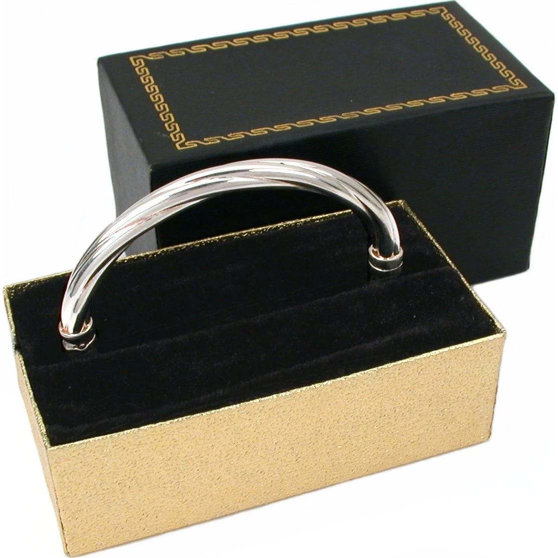 3 Bangle Bracelet Boxes Black & Gold Gift Display Boxes 2 3 Bangle Bracelet Boxes Black & Gold Gift Display Boxes - Image 2