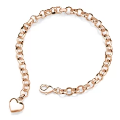 Beverly Hills Silver Rose Gold Heart Charm Bracelet