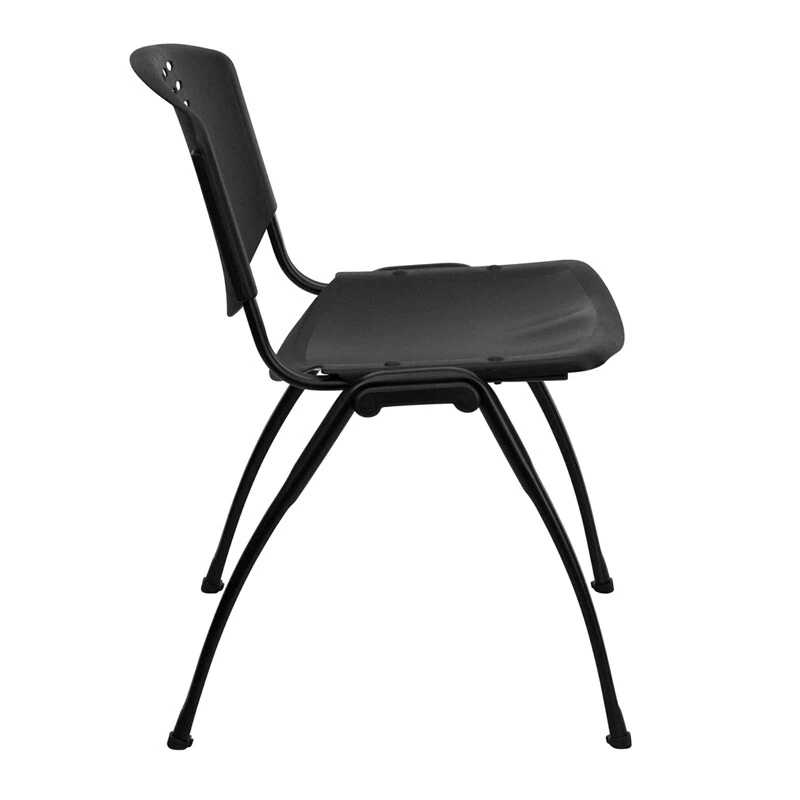 HERCULES Series 880 Lb. Capacity Black Plastic Stack Chair With Oval Cutout Back And Black Frame 2 HERCULES Series 880 Lb. Capacity Black Plastic Stack Chair With Oval Cutout Back And Black Frame - Image 2