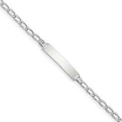 Sterling Silver Fancy Link ID Bracelet 6" QID30-6