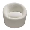 Saltoro Sherpi 33 Inch Accent Chair, White Smooth Soft Polyester Fabric, Swivel Base-
