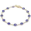 RM 18K WOMENS GOLD High Polish Finsh EVIL EYE BRACELET PROTECTION GOOD LUCK BABY BRACLET WOMEN BRACLET AND ANKLET