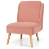 Gymax Velvet Accent Chair Single Sofa Chair Leisure Chair With Wood Frame Pink