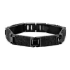 Gem And Harmony Mens Black Plated Stainless Steel Bracelet (8.50 Inches)