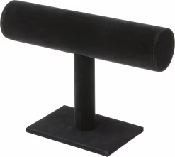 Plymor Black Velvet T-Bar Bracelet Display Stand, 7.25" W X 5" H