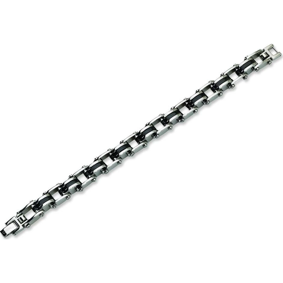 Stainless Steel Black Plated Mens Bracelet 8.75" 1 Stainless Steel Black Plated Mens Bracelet 8.75"