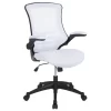 Flash Furniture 41.25" White And Black Swivel Ergonomic Task Office Chair With Flip-Up Arms