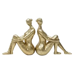 Kingston Living Set Of 2 Shiny Gold Lady Bookends 8.5"