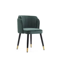 Manhattan Comfort Zephyr Velvet Dining Chair In Hunter Green
