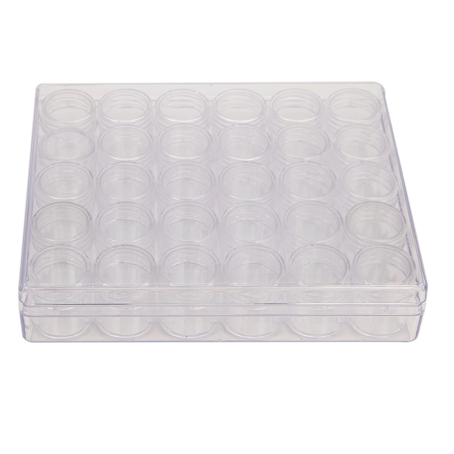 The Beadsmith® 6.5'' X 5.5'' X 1'' Clear Storage Box With Jars 2 The Beadsmith® 6.5'' X 5.5'' X 1'' Clear Storage Box With Jars - Image 2
