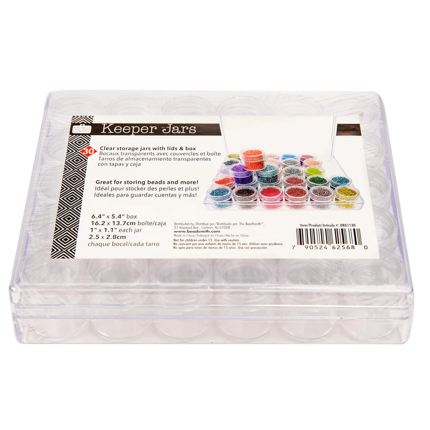 The Beadsmith® 6.5'' X 5.5'' X 1'' Clear Storage Box With Jars 3 The Beadsmith® 6.5'' X 5.5'' X 1'' Clear Storage Box With Jars - Image 3