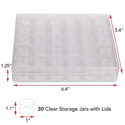 The Beadsmith® 6.5'' X 5.5'' X 1'' Clear Storage Box With Jars 9 The Beadsmith® 6.5'' X 5.5'' X 1'' Clear Storage Box With Jars -Home Sale Store D289873S 5