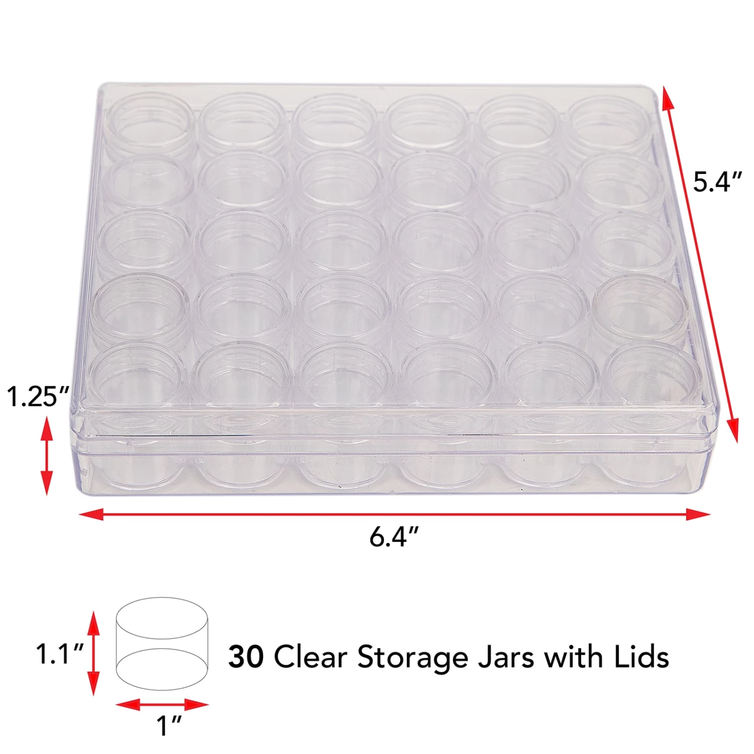 The Beadsmith® 6.5'' X 5.5'' X 1'' Clear Storage Box With Jars 5 The Beadsmith® 6.5'' X 5.5'' X 1'' Clear Storage Box With Jars - Image 5