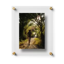 Wexel Art Modern Clear Acrylic Floating Picture Frame With Gold Hardware -Home Sale Store D306814S 1