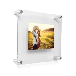 Wexel Art Modern Clear Acrylic Floating Frame With Silver Hardware -Home Sale Store D306816S 2