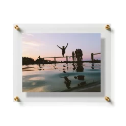 Wexel Art Modern Clear Acrylic Floating Picture Frame With Gold Hardware -Home Sale Store D306837S 1