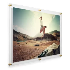 Wexel Art Modern Clear Acrylic Floating Picture Frame With Gold Hardware -Home Sale Store D306859S 2 scaled