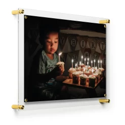 Wexel Art Easy Change Acrylic Floater Frame & Magnets With Gold Hardware 29 Wexel Art Easy Change Acrylic Floater Frame & Magnets With Gold Hardware -Home Sale Store D306886S 2