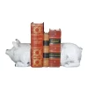 Distressed White Pig Terracotta Bookends Set