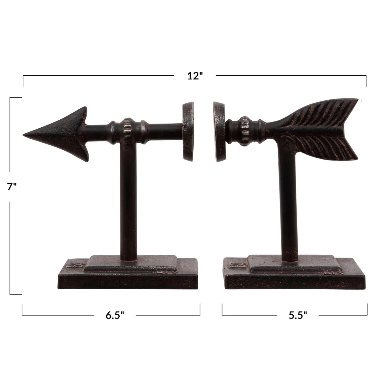 Bronze Arrow Cast Iron Bookends Set 2 Bronze Arrow Cast Iron Bookends Set - Image 2