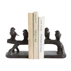 6'' Resin Birds On A Branch Bookends Set