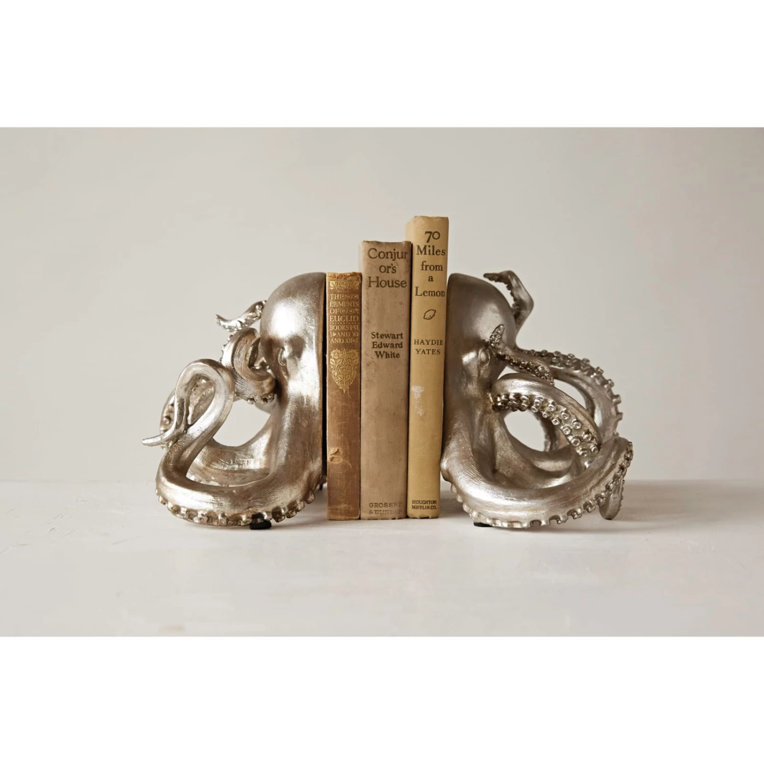 Silver Octopus Shaped Bookends Set 2 Silver Octopus Shaped Bookends Set - Image 2