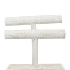 12" White Mango Wood Natural Jewelry Stand -Home Sale Store D365396S 7