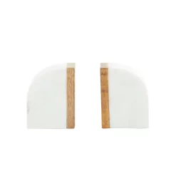 5" White Marble Modern Bookends, 2ct. 8 5" White Marble Modern Bookends, 2ct. -Home Sale Store D365531S 3