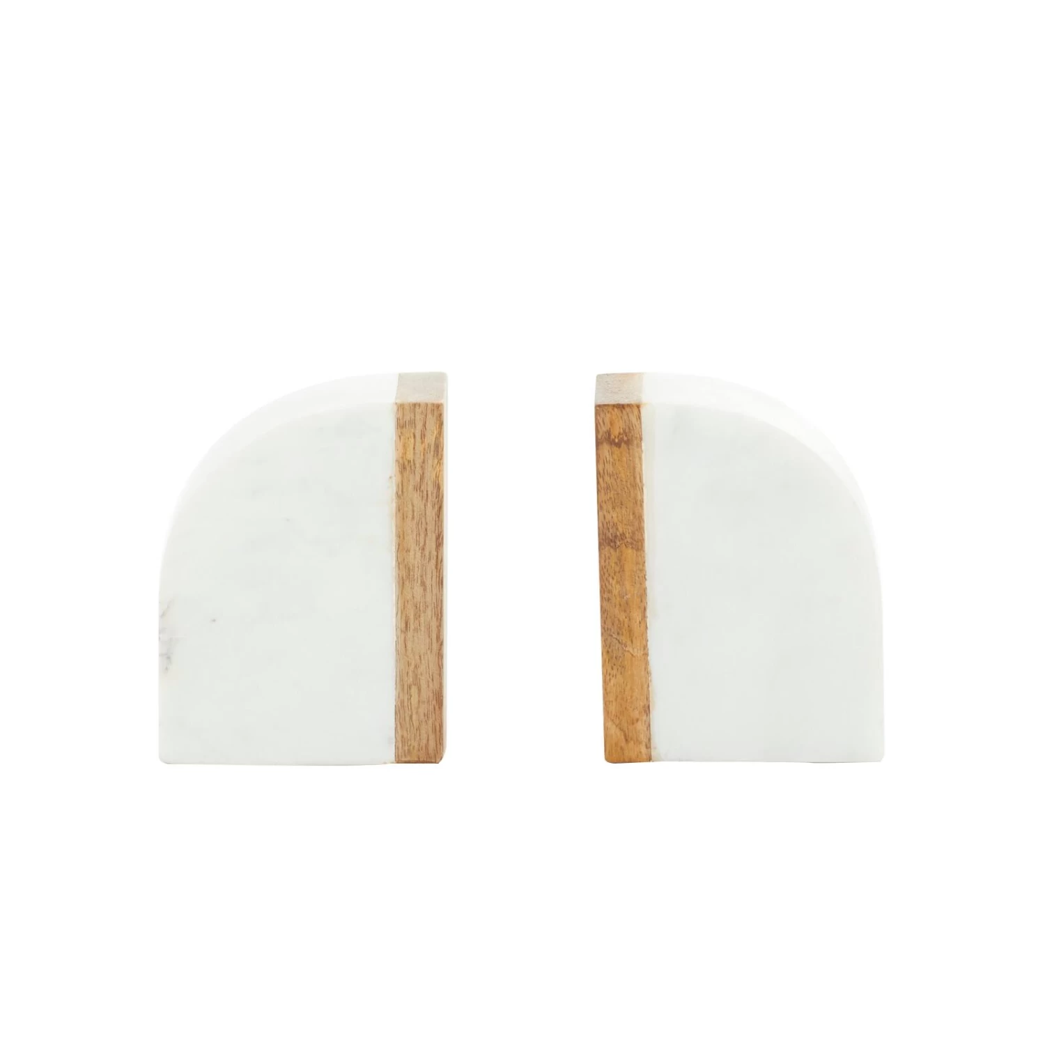 5" White Marble Modern Bookends, 2ct. 3 5" White Marble Modern Bookends, 2ct. - Image 3