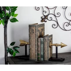 7" Black & Gold Contemporary Arrow Bookends, 2ct. -Home Sale Store D365534S 10