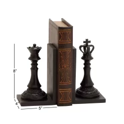 8" Black Chess Bookends, 2ct. -Home Sale Store D365574S 7