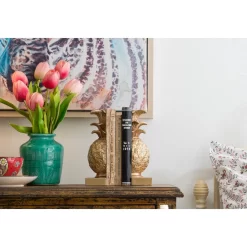 9" Pineapple Shaped Gold Bookend Set -Home Sale Store D493933S 5